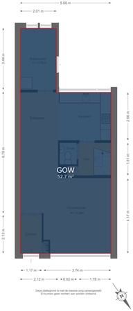 Floorplan - Haadstrjitte 16, 9141 TS Wierum